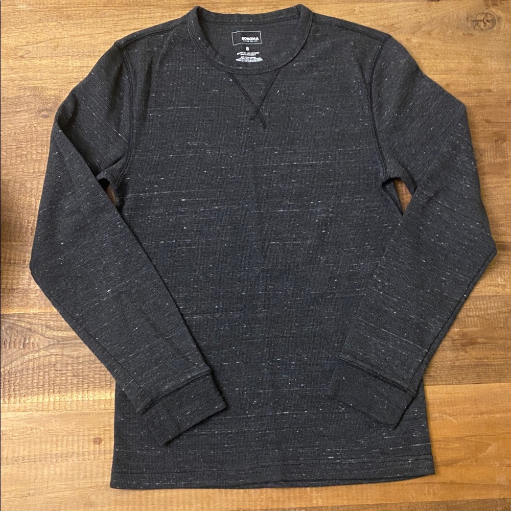 Sonoma Men’s Thermal Casual Shirt Small Black NWOT